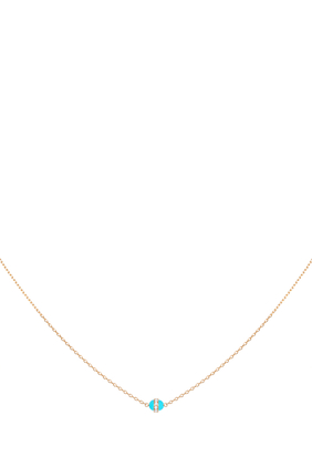 The Single Cobalt Necklace, 18k Yellow Gold, Turquoise Enamel & Diamonds